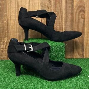 Rockporth79498 Sharna Cross Strap Black Pumps Women's SZ 7.5